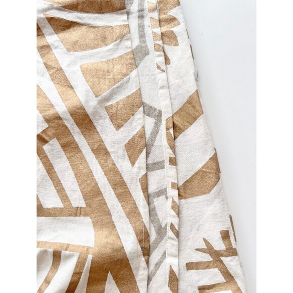 ANTHROPOLOGIE Ivory Gold Mystic Eye Print 100% Cotton 106" x 84" Fabric - Picture 7 of 14